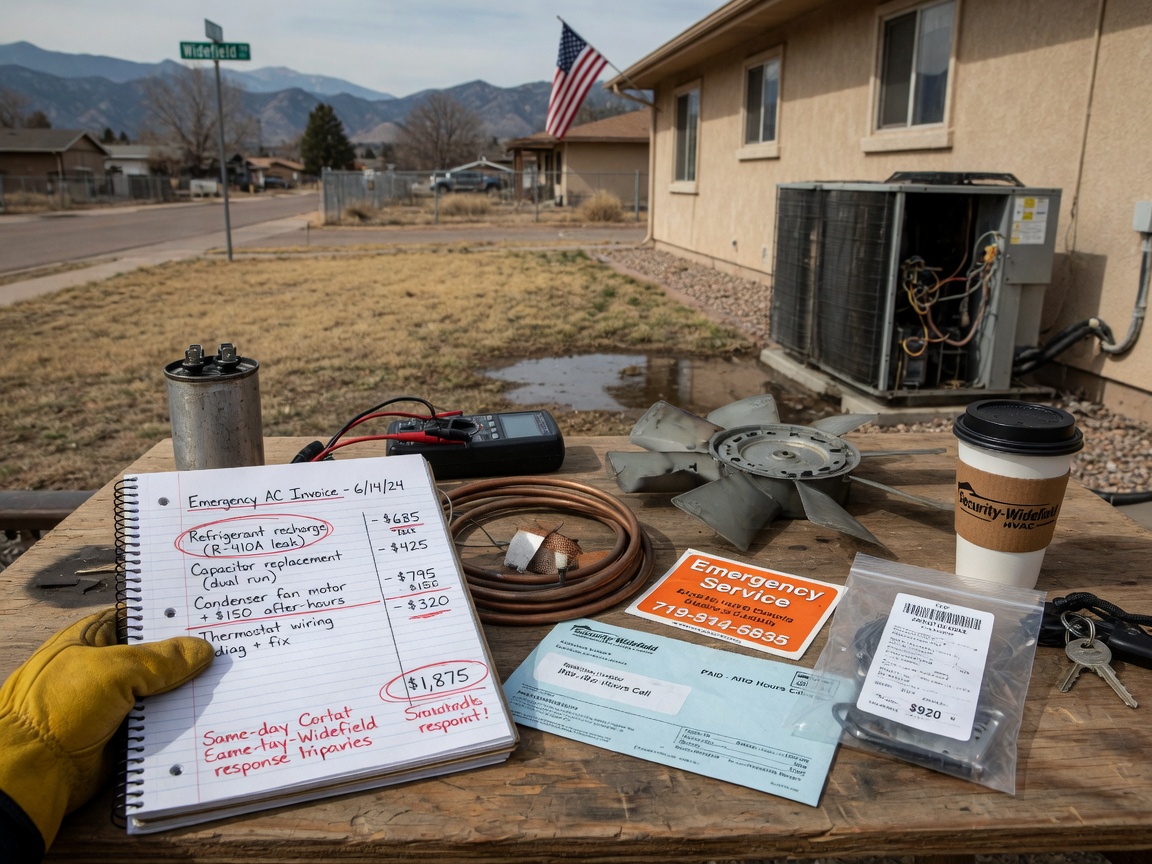 Typical Costs for Common Emergency AC Repairs Near Widefield